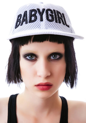 Babygirl White Mesh 6-Panel Cap