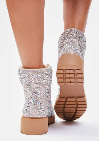 Rhinestone Hudson Combat Boots
