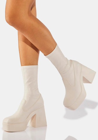 Baddest Buttermilk Sock Boots
