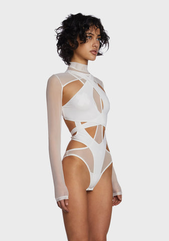 Echo Strappy Spandex And Mesh Bodysuit