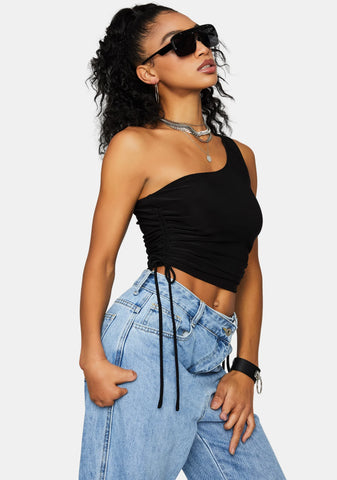 Sassy Sweet Talker Shoulder Crop Top
