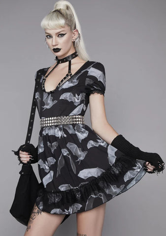 Deadly Echo Chiffon Babydoll Dress