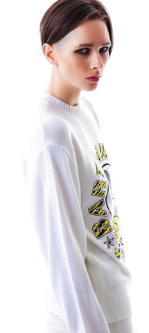 Bad Boy Bart Knit Crew - Off White
