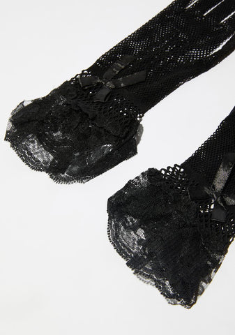 Midnight Forgotten Shadow Lace Gloves