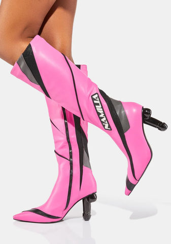 Pink Dick Heel Motocross Boots