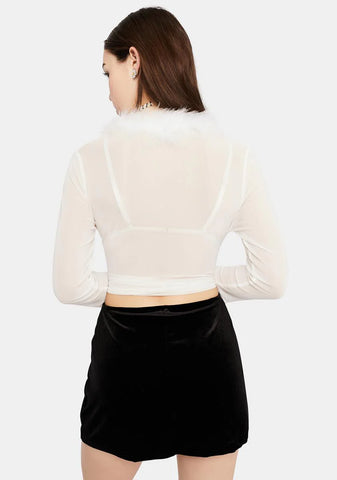 Milk N' Cookies Velour Mini Skirt