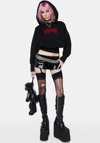 Collect Hem Witch Hat Graphic Hoodie