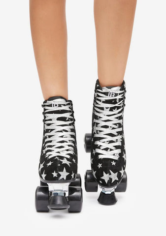 Silver Lucky Star Glitter Roller Skates