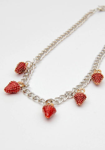 Juicy Bites Strawberry Chain Necklace