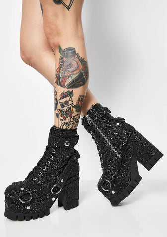 Never Turn Down Glitter Harness Boots