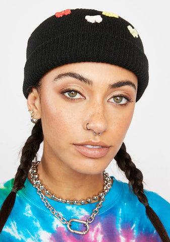 Midnight Cuter Than U Bows Beanie