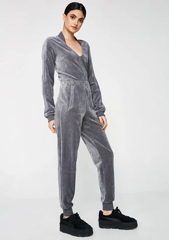 Quiet Shade Velour Jumpsuit