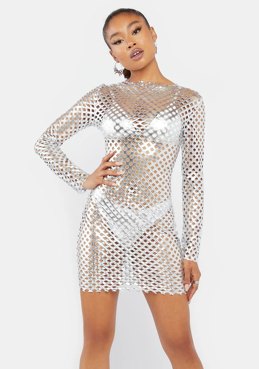 Nothing To Hide Fishnet Mini Dress