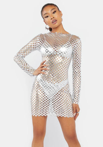 Nothing To Hide Fishnet Mini Dress