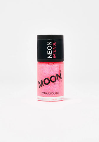 Neon Pink UV Glitter Nail Varnish