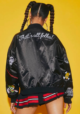 Tooning In Patched Bomber Jacket