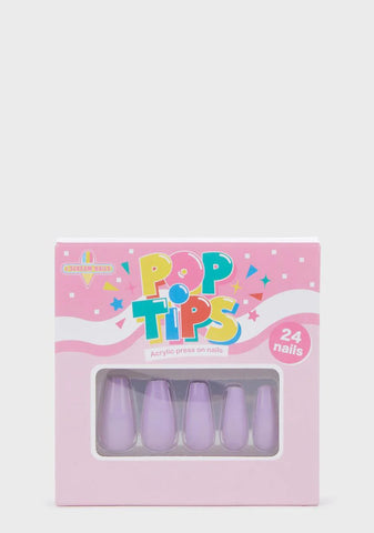 Purple Pleasures Coffin Shaped False Nails