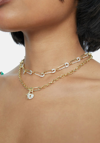 Safe Side Rhinestone Necklace