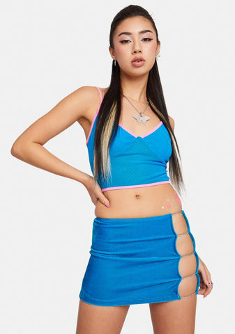 Royal Need To Know Velvet Mini Skirt