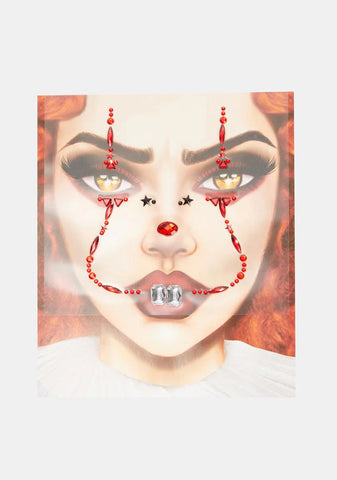 Scared Straight Clown Adhesive Face Jewels