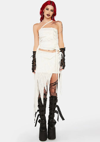 White Mummy Wrap Skirt