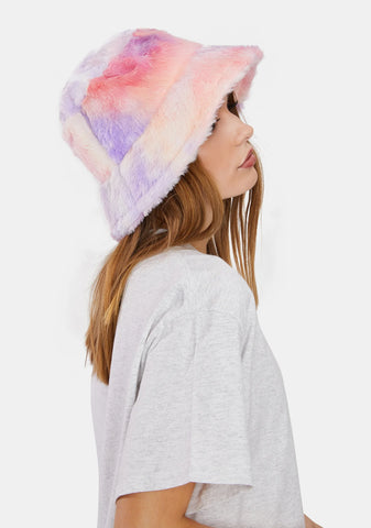 Lilac Take Me Back Faux Fur Bucket Hat