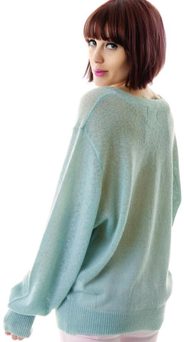 Shooting Star School Girl V-Neck Sweater - Pink