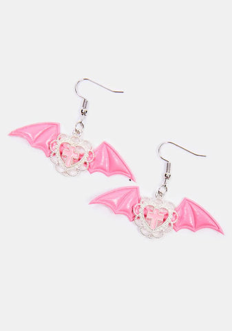 Babe Looking Daggers Bat Earrings