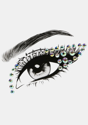 Iridescent Winged Rhinestone Face Gems