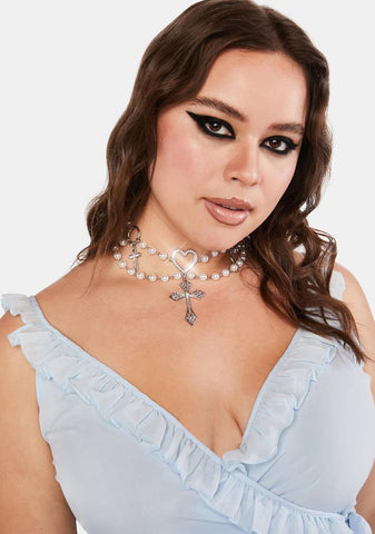 My Confessions Cross Choker Necklace