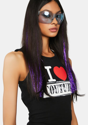 Purple 20" Hair Tinsel Extension 3-Pack
