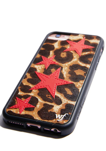 Leopard Red Stars iPhone Case