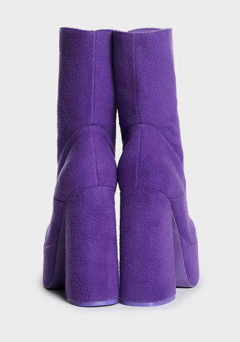 x Teletubbies Purple Platform Boots