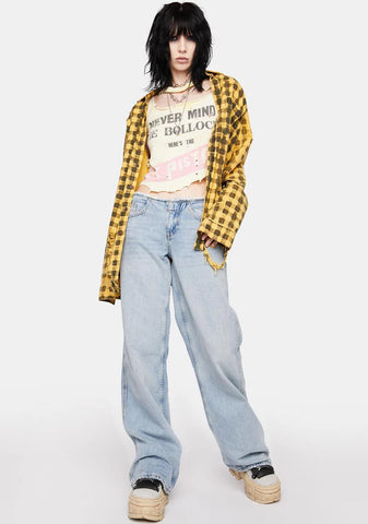 Raw Cut Puddle Jeans