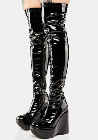 Amalfi Patent Thigh-High Boots