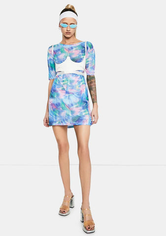 Ocean Breeze Oversized Mesh Tee