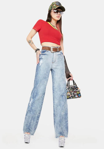 Night Scene Acid Wash Jeans