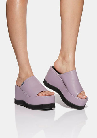 Lilac Bubble Platform Mules