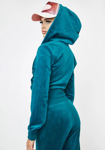 Sapphire Wave Classic Velour Hoodie