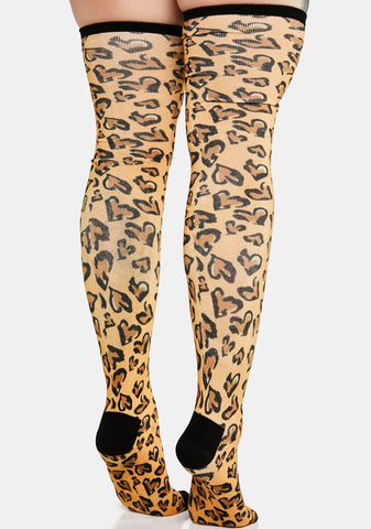 Wild Cat Thigh High Socks