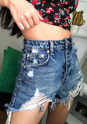 On A New Level Denim Shorts