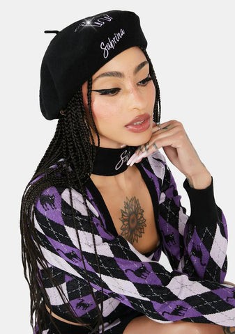 Witch Mischief Rhinestone Beret