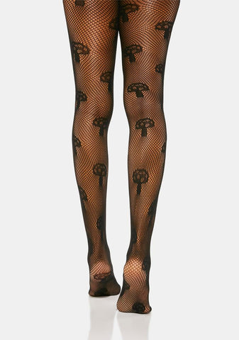 Wicked Mushroom Magic Fishnet Tights