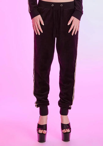 Chasing Checks Rhinestone Trim Joggers