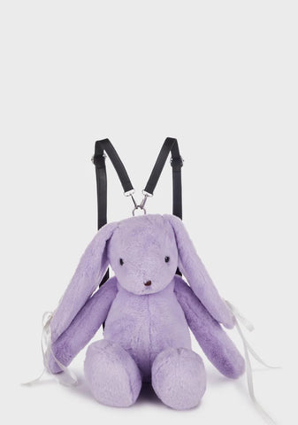 Lavender Cuddly Bunny Plush Backpack