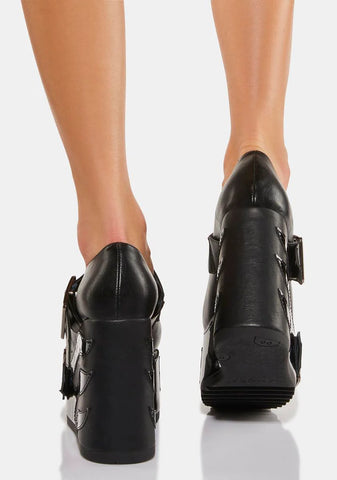 Black Flame New Me Platform Mary Janes