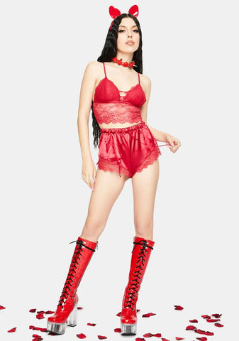 Love Demure Hour Lace Lingerie Set