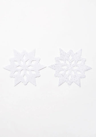 White Velvet Snowflake Pasties