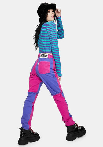 Purple Equilibrium Quarter Panel Jeans