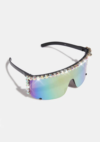 Chrome Melting Point Shield Sunglasses